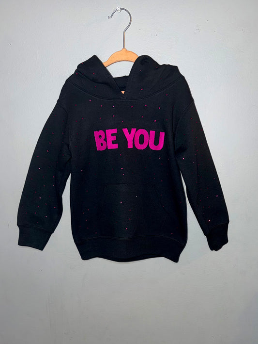 Girls Be You Rhinestone hoodie, Black hoodie, Toddler hoodie